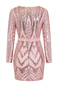 NAZZ COLLECTION COCO COUTURE VIP ROSE GOLD NUDE SEQUIN BODYCON ILLUSION DRESS